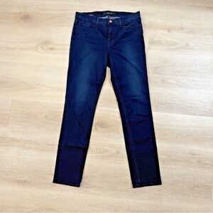 J Brand Mid Rise Rail Straight Leg Denim Jeans Sz 31 Dark Wash Quiet Luxury